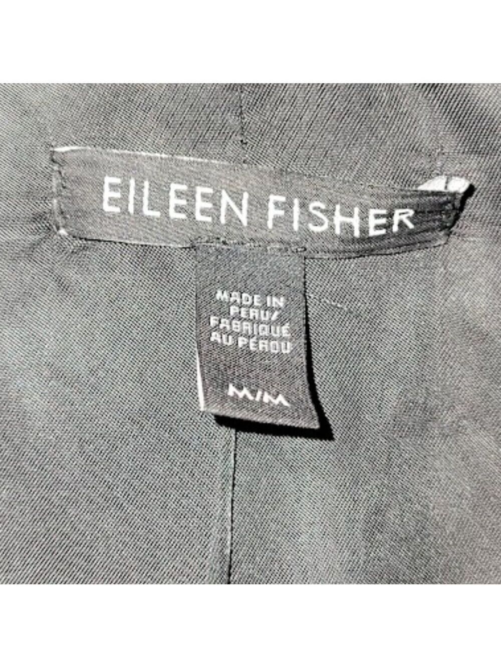 Eileen Fisher Alpaca Boucle Classic Collar Short Coat Charcoal Women's Size M - Picture 13 of 15